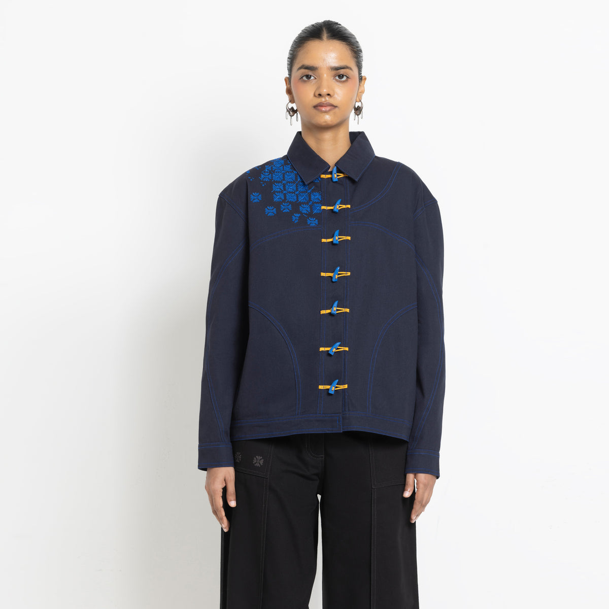 Kara - Toggle Shacket - Navy (Unisex)