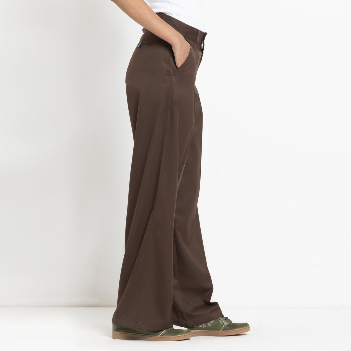 Kara - Pleat Trouser - Dark Brown For Women
