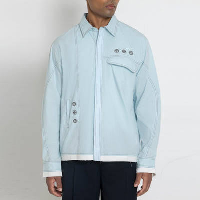Kara - Deconstructed shirt - Powder Blue For Men