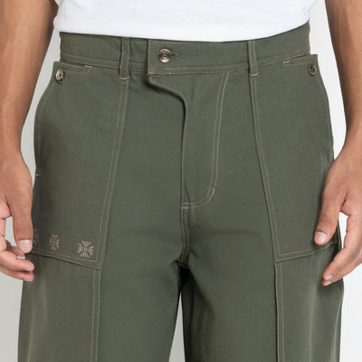 Kara - Pintuck Pant - Olive Green For Men