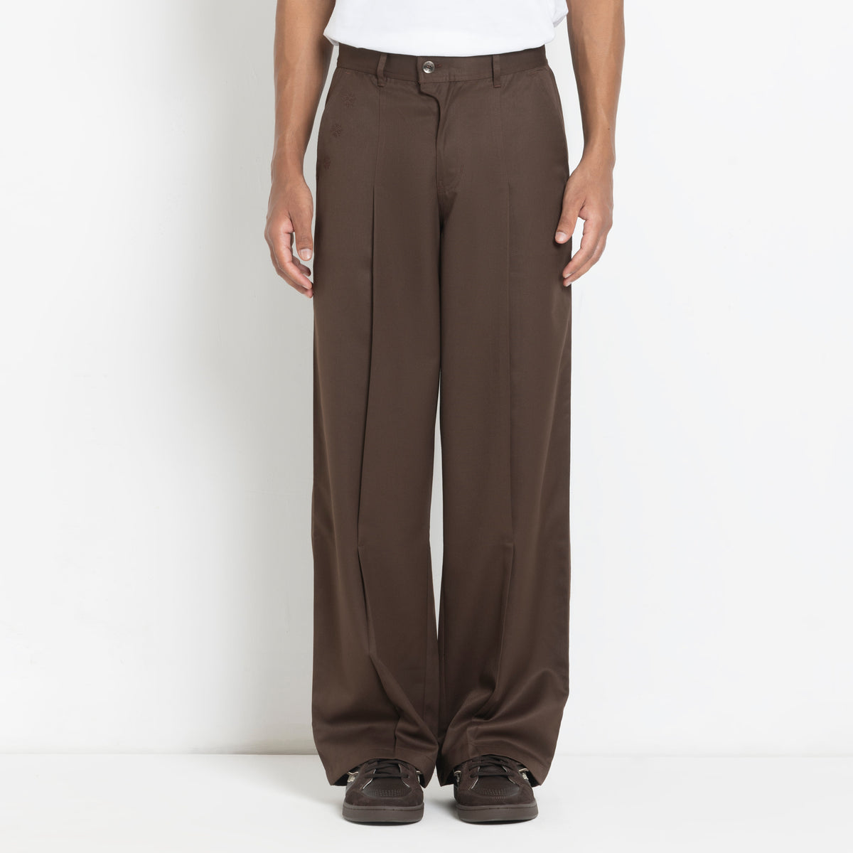 Kara - Pleat Trouser - Dark Brown For Men