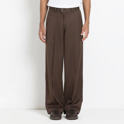Kara - Pleat Trouser - Dark Brown For Men