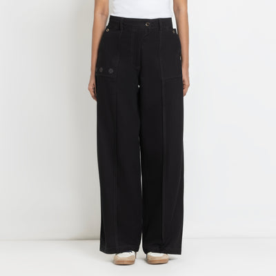 Kara - Pintuck Pant - Black For Women