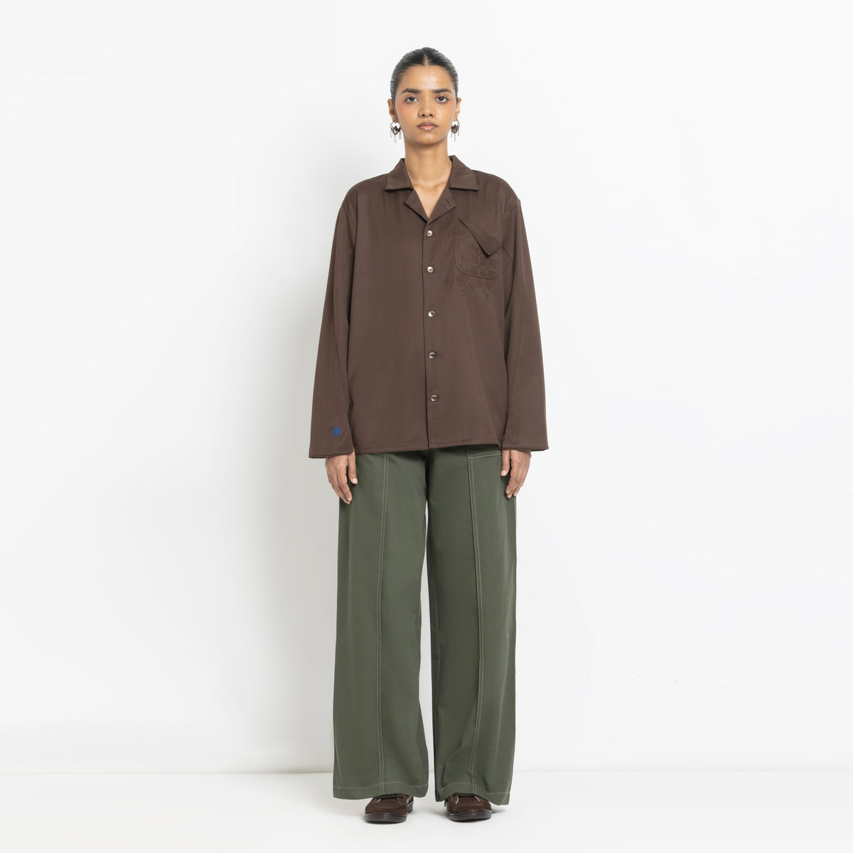 Kara - Workwear Shirt - Dark Brown (Unisex)