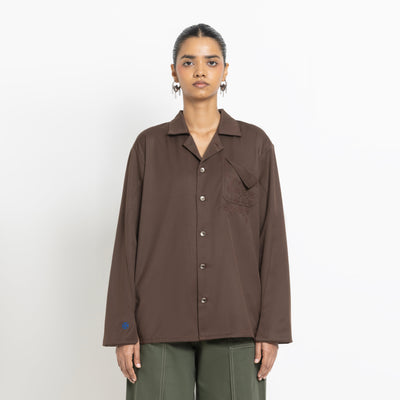 Kara - Workwear Shirt - Dark Brown (Unisex)