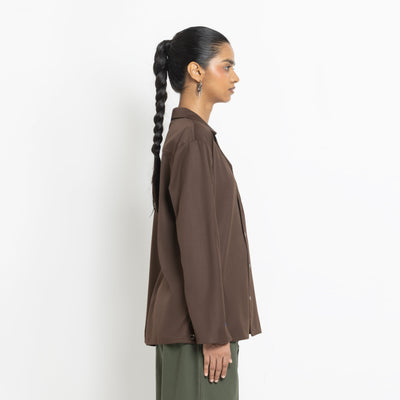 Kara - Workwear Shirt - Dark Brown (Unisex)