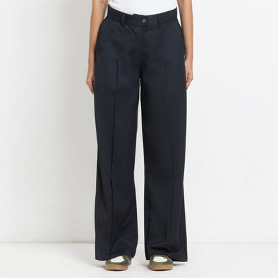 Kara - Pleat Trouser - Navy For Women